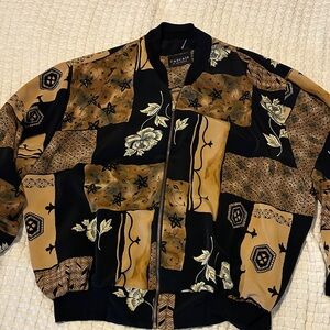 Vintage Black and Tan Bomber Jacket